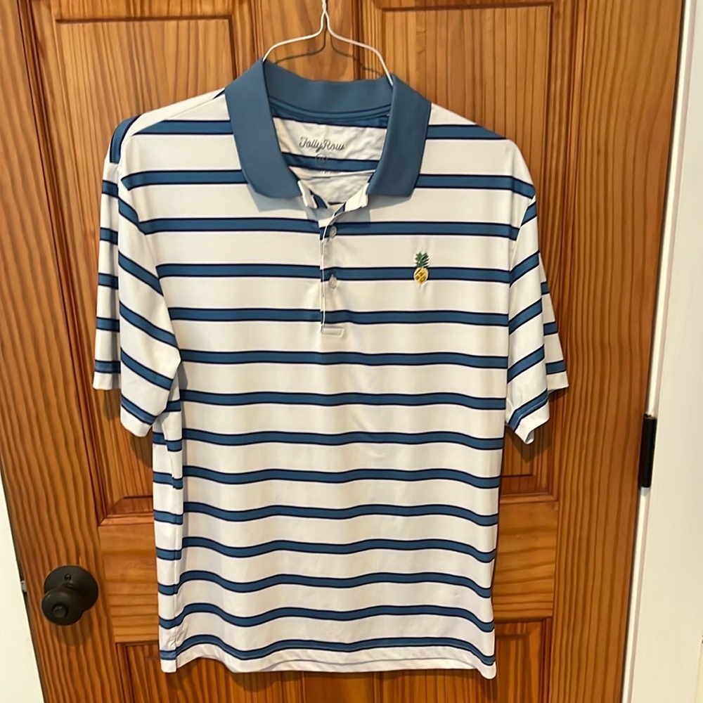 Folly Row - Navy and White Polo Shirt - Medium